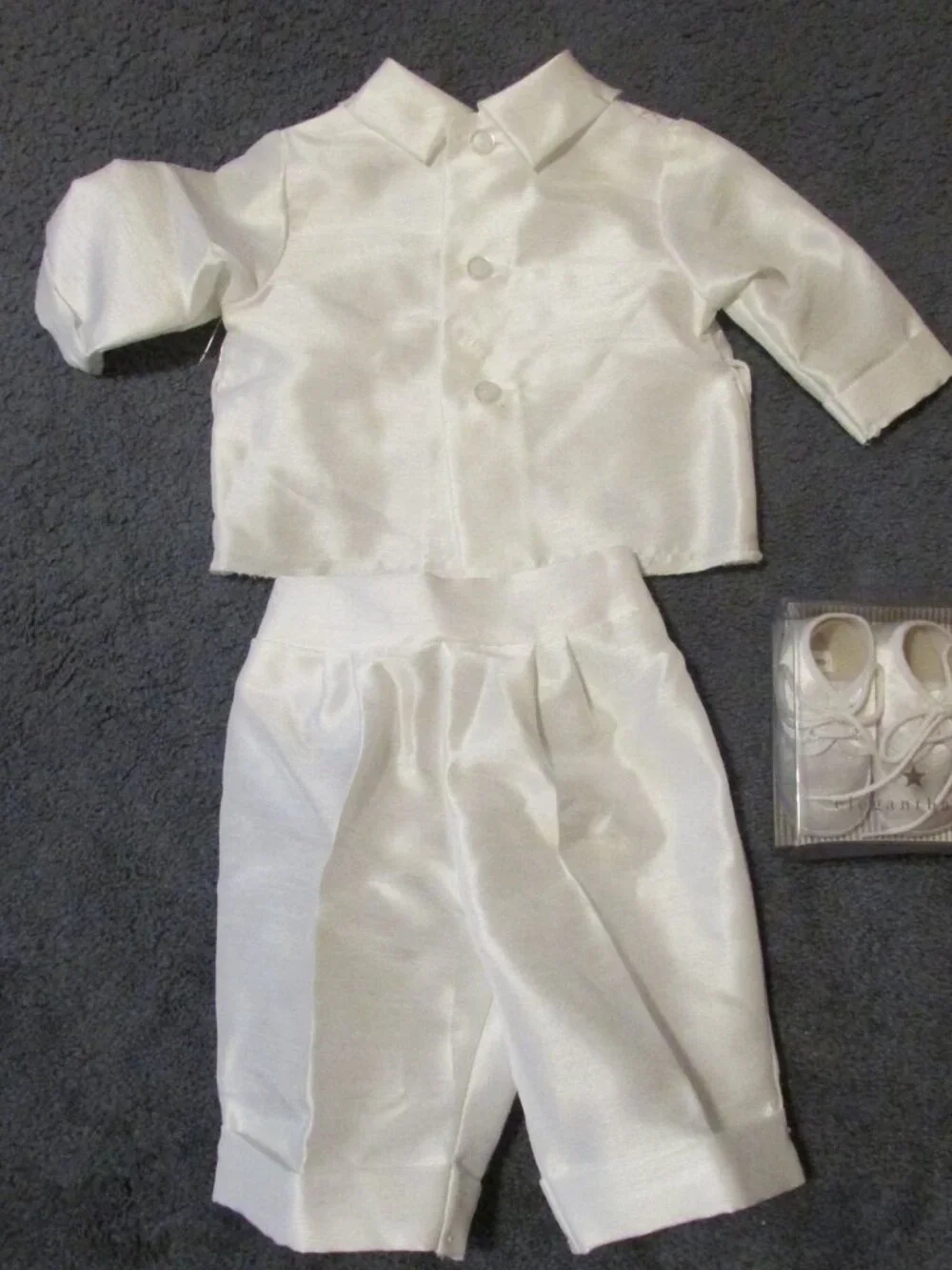 NEW Boys Newborn 0/3 Mo Baptism Christening Vest Shirt/Pants Outfit & Shoes
